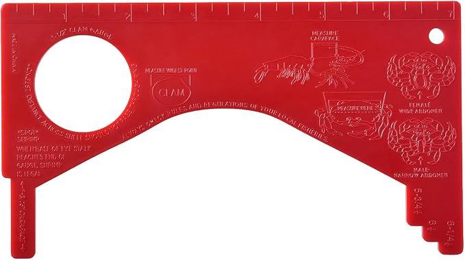 Dungeness Crab Gauge Measure with Ruler Multi Shrimp Clam Measuring Tool for Oregon, Washington and California