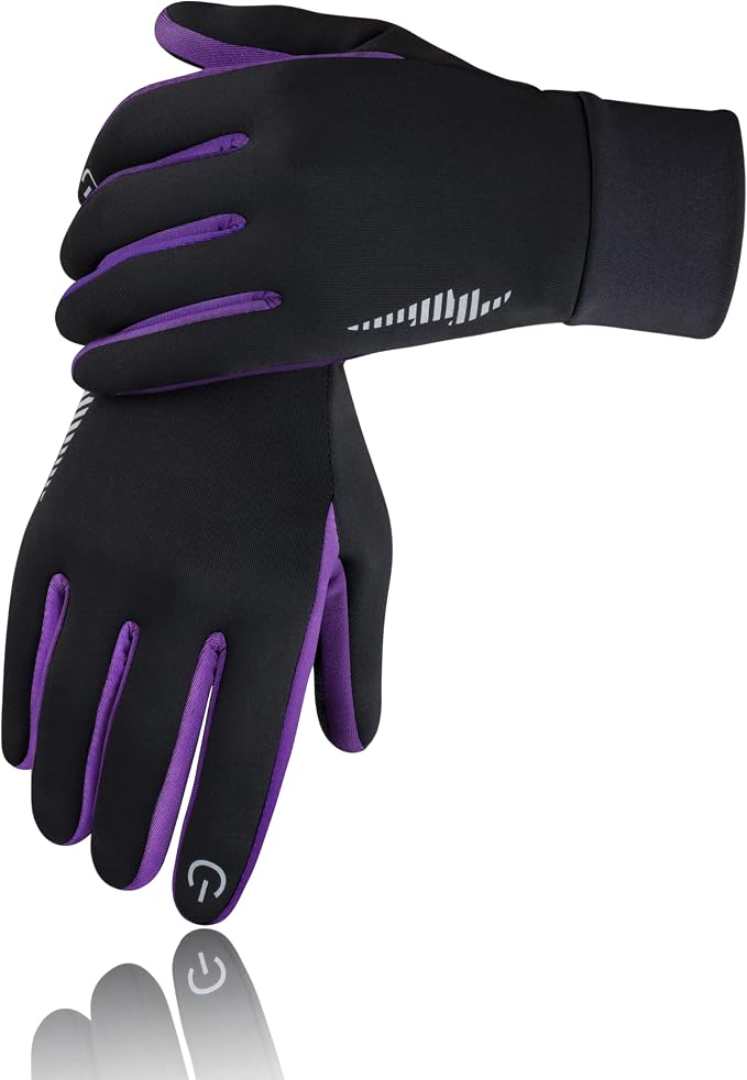 SIMARI Winter Gloves for Women Men - Cold Weather Thermal Touch Screen Ski Snow Glove Liners, Non-Slip Palm & Warm Fleece Lined, for Running Cycling Driving Hiking Walking Sports Outdoor Texting Work