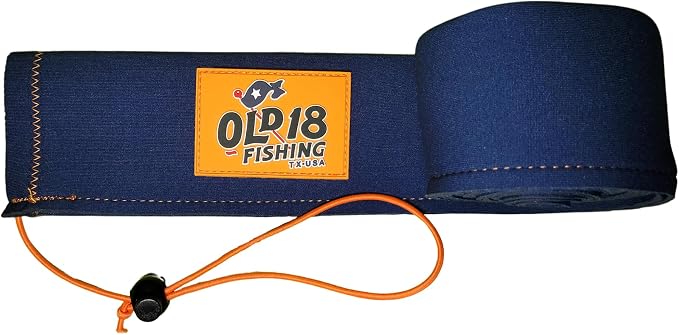OLD18 Neoprene Fishing Rod Sleeve - Protective Rod Sock for Fishing Poles 6'-8' - Hook-Resistant Fishing Rod Case for Storage & Transport - Helps Keep Rods Afloat