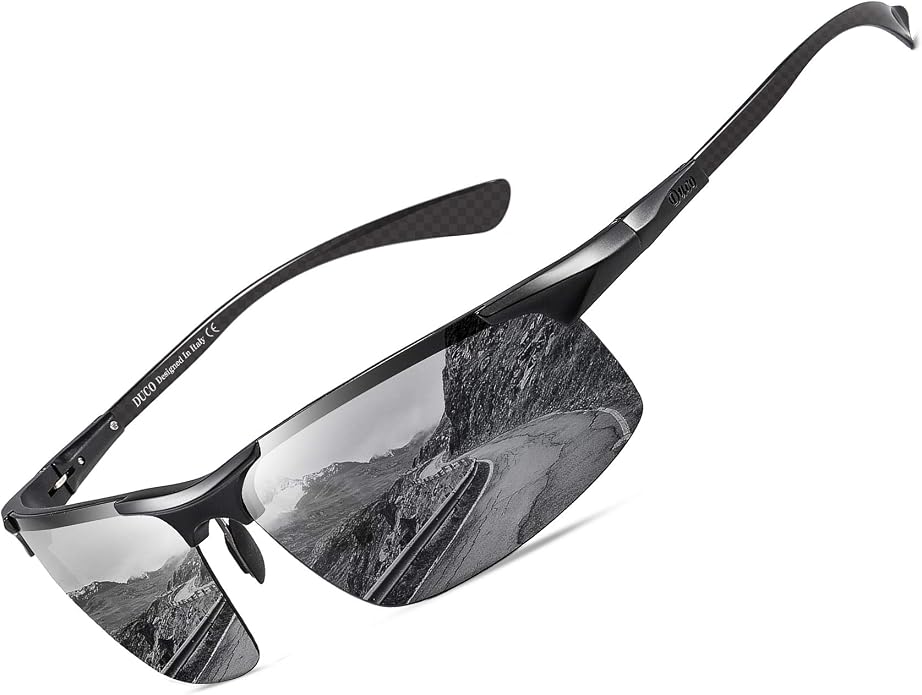 DUCO Polarized Sunglasses Mens Ultralight Carbon Fiber Sun Glasses for Men Driving Sports Fishing UV400 Protection DC8277