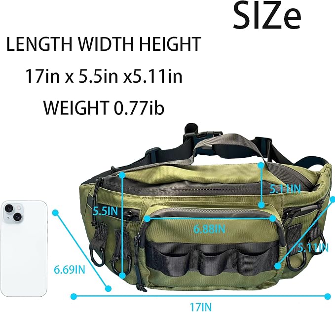 Fishing Fanny Pack for Men -Fishing Fanny Pack-Lightweight and Fishing Sling Pack