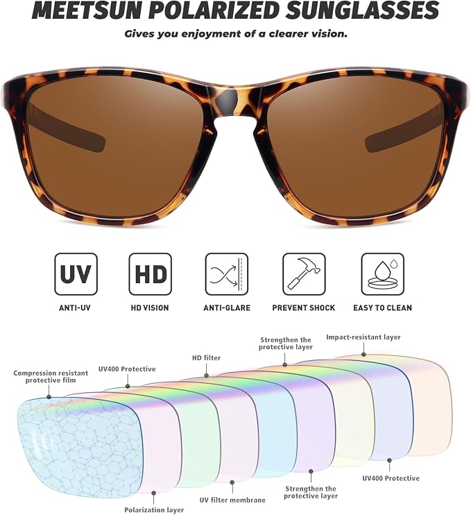 MEETSUN Polarized Sports Sunglasses for Women Men Driving Running Cycling Fishing Sun Glasses UV400 Protection