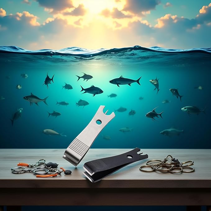 2Pcs Fishing Line Cutter Nipper with Hook Eye Cleaner Pin Stainless Steel Fishing Line Scissors Cutting Tool, Fishing Line Cutter Nipper with Hook Eye Cleaner Pin, Multi Functional Accessories