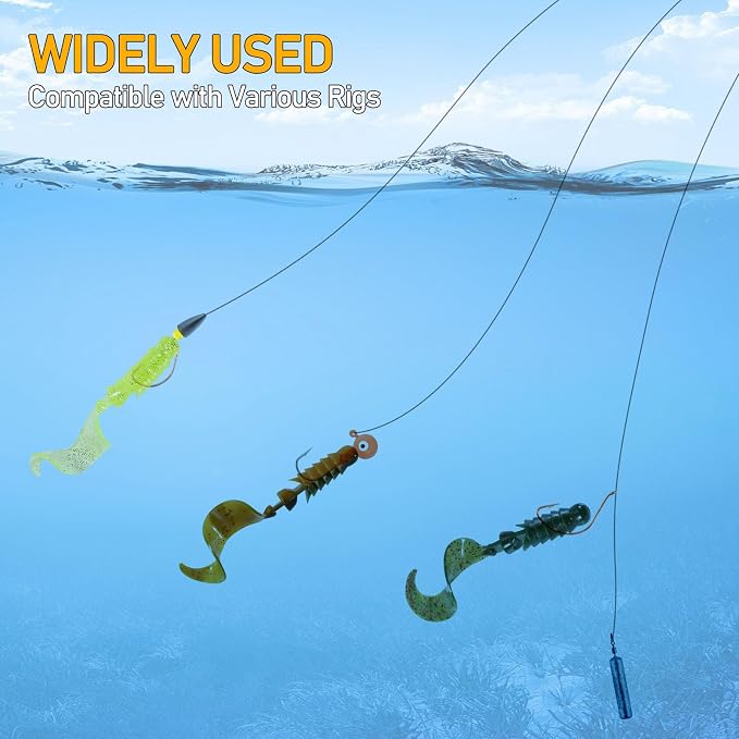 Dr.Fish 10 Pack Grub Fishing Lures 4" Soft Plastic Baits Worm Grub Bass Fishing Lures Swimbait Walleye Saltwater Freshwater