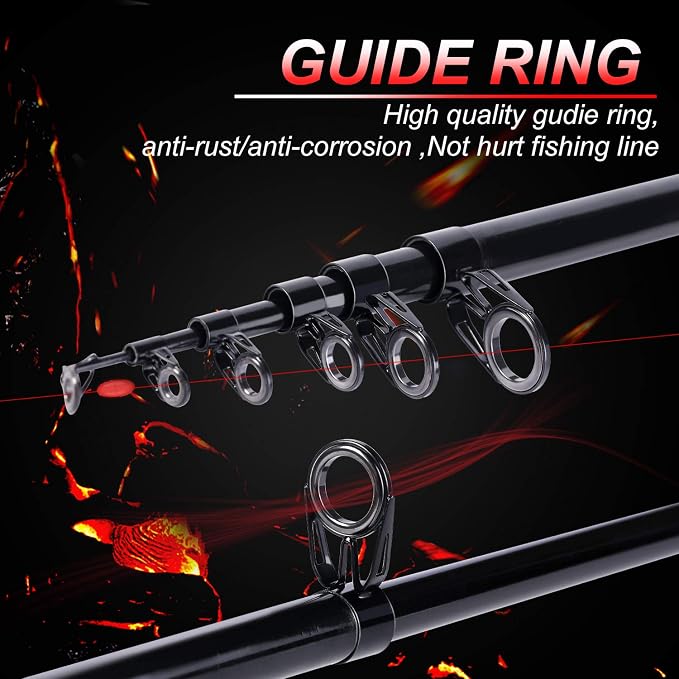 Sougayilang Telescopic Fishing Pole with Spinning Reel Portable Fishing Rod Reel Combos