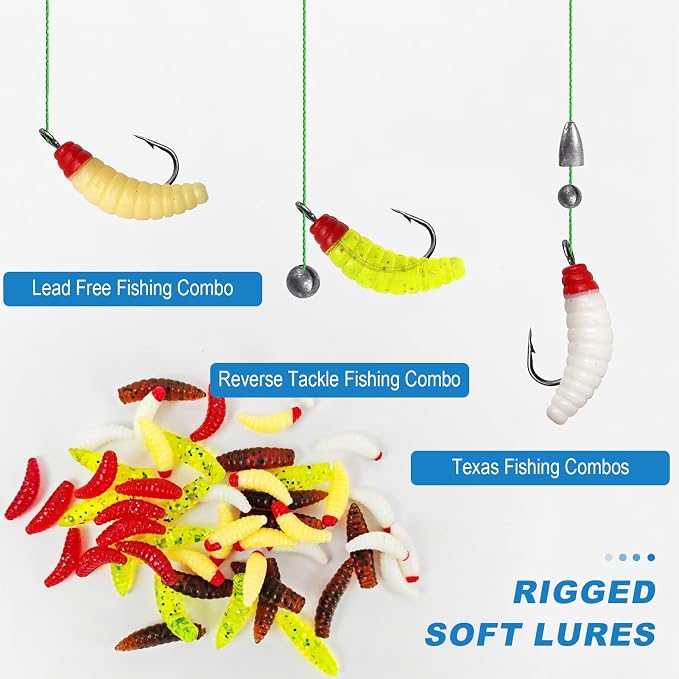 Soft Fishing Lures Kit Paddle Tail Swimbaits Plastic Worms Set Mixed Color Minnow Jerkbait Bass Lure Baitsfor Trout,Walleye,Crappie