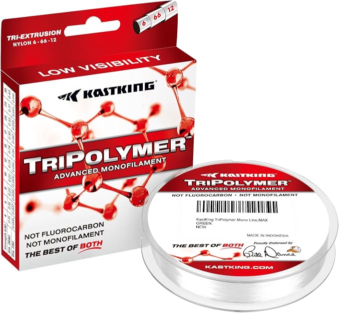 KastKing TriPolymer Advanced Monofilament Fishing Line, Low Light Refraction, Super Smooth, Highly Abrasion Resistant, Triple Cross Head Extrusion Process Fishing Line