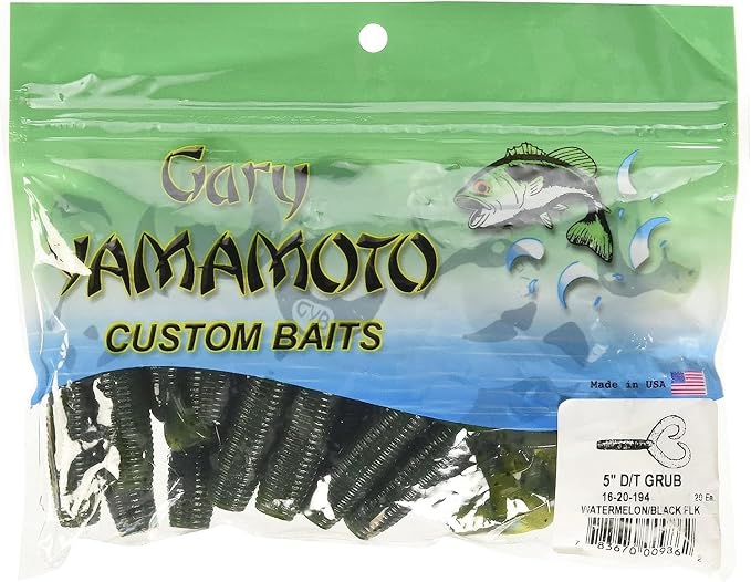 Yamamoto 4"/5" Double Tail Grub Soft Plastic Fishing Angling Swimbait Lures with Crawfish Design - 20 Pack