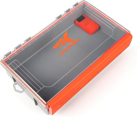 KastKing HyperSeal Waterproof Tackle Box, 3700 Deep Tackle Trays, Fishing Tackle Box Organizer With Exterior Stickers, Fishing Gear & Fishing Accessories Storage, 1 Pack No Compartment