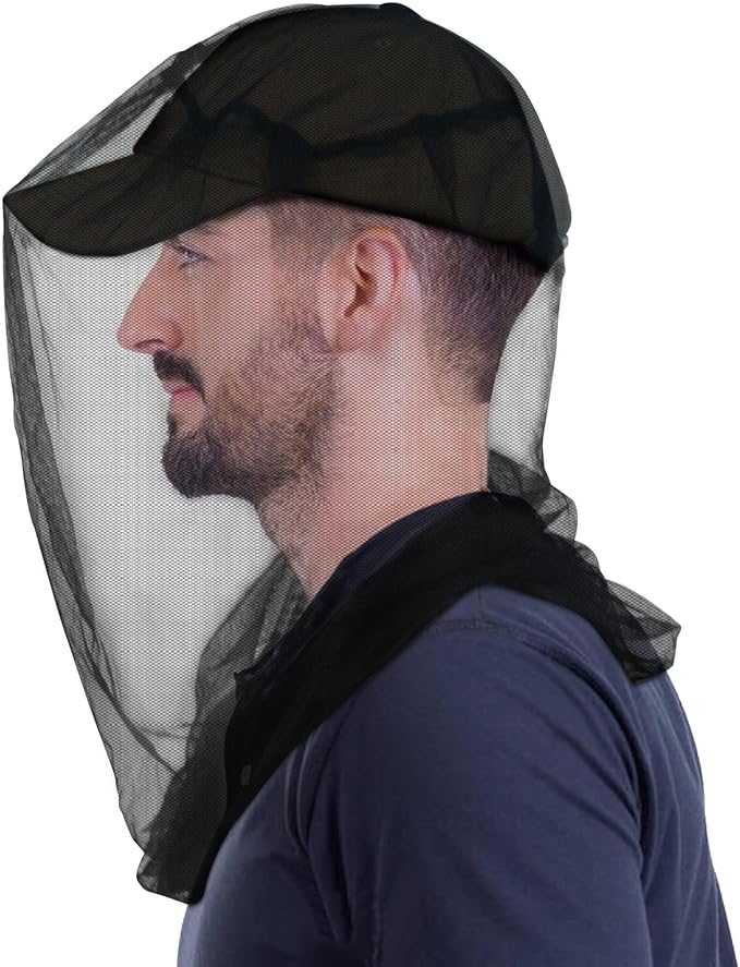 South to East Premium Mosquito Head Net for Insect 1 Pack, Ultra Large & Long, Extra Fine Holes, Fly & Bug Protection Gear for Camping, Hiking, Fishing, Gardening, Safari, Fit All Hats for Men & Women