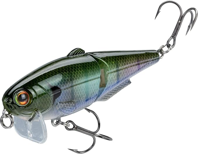 Strike King (HCWS2-822) Wake Shad Fishing Lure, Single Jointed Swimming Topwater Wakebait, 1-Ounce, Size 2 Treble Hooks, The Real Gill