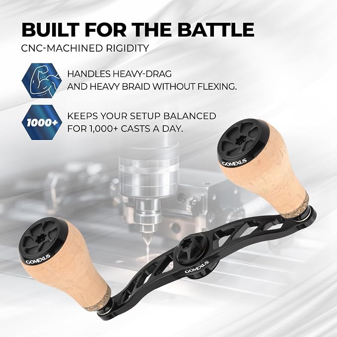 GOMEXUS Power Handle Compatible for Shimano SLX Tranx Daiwa Tatula Zillion Abu Garcia Revo 13 Fishing Baitcasting Reel Carnk Replacement Parts | Bass Fishing