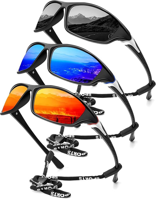 KALIYADI 4 Pack Polarized Sunglasses-Men Sports Sun-glasses: Mens Sunglasses UV Protection for Fishing Driving Cycling