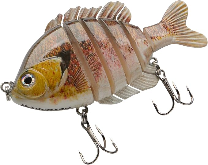 BASSDASH SwimPanfish Multi Jointed Panfish Bluegill Swimbaits Hard Topwater Bass Lures Fishing Lure Crank Saltwater 3.5in/0.85oz