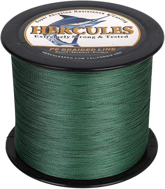 HERCULES Cost-Effective Super Cast 8 Strands Braided Fishing Line 10LB to 300LB Test for Salt-Water,109/328/547/1094 Yards(100M/300M/500M/1000M),Diam.#0.12MM-1.2MM,Hi-Grade Performance,Variety Colors