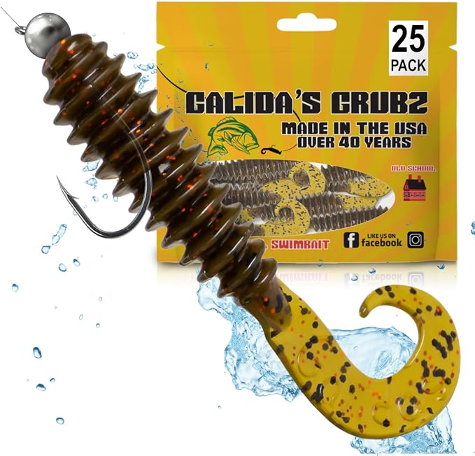 Galida's Grubz Soft Plastic Fish Bait Lures for Fishing | Fishing Bait Lure with Deep Ribs | Great for Beginners and Advanced Fishermen