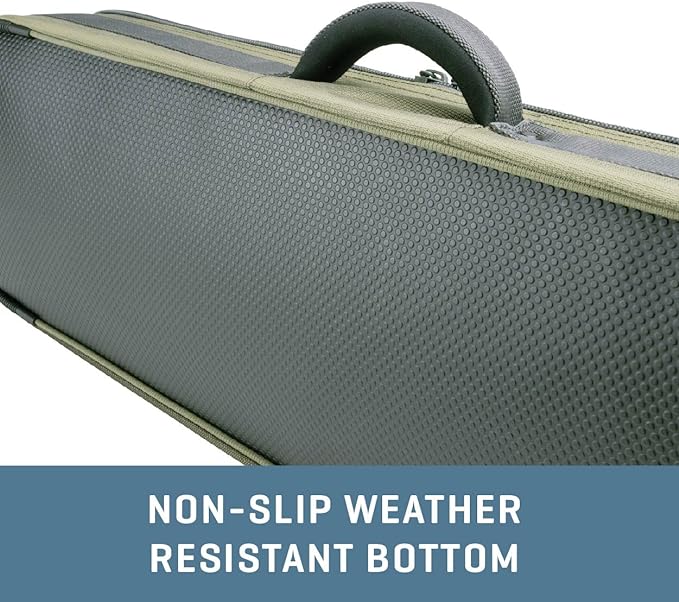 Allen Company Cottonwood Fly Fishing Rod & Gear Bag Case, Hold up to 4 Fishing Rods, Heavy-Duty Honeycomb Frame - Gray/Lime or Olive Green