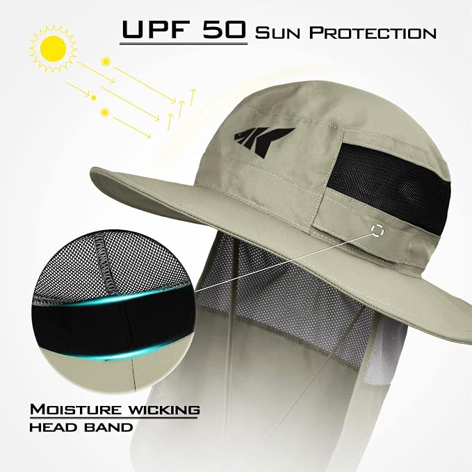 KastKing Sol Armis UPF 50 Boonie Hat - Sun Protection Hat, Fishing Hat, Beach & Hiking Hat, Paddling
