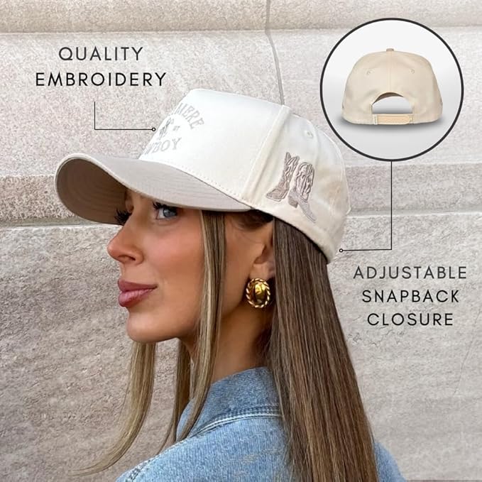 Vintage Western Trucker Hat | Men & Women | Country Cute Caps for Cowgirls Cowboys | Camo Denim Embroidered Cotton | Snapback