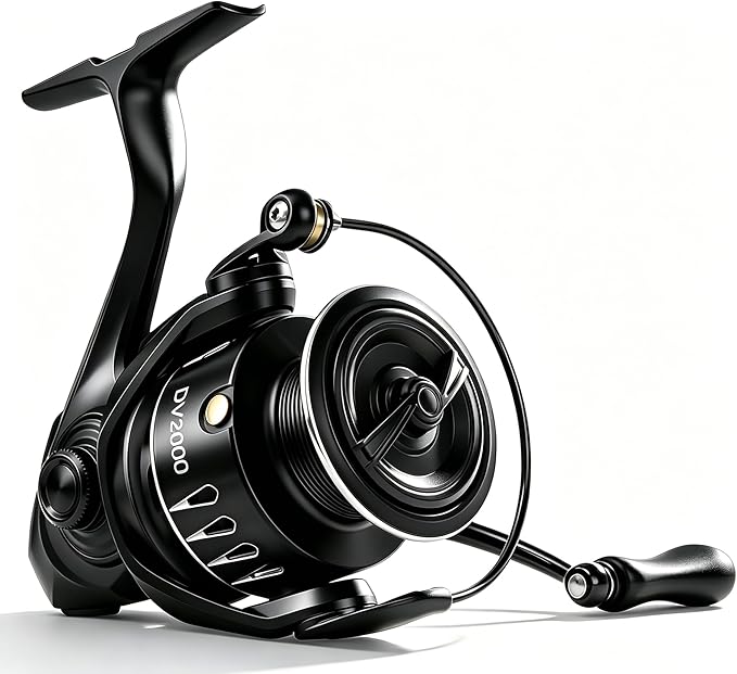 Jenseits Lightweight Spinning Fishing Reel, Sealed Carbon Fiber Up to 20 LB Max Drag, 5+1/6+1BB for Freshwater, 5.2:1 Gear Ratio,CNC Aluminum Spool,1000 Perfect for Ice Fishing, 2000-5000 Series