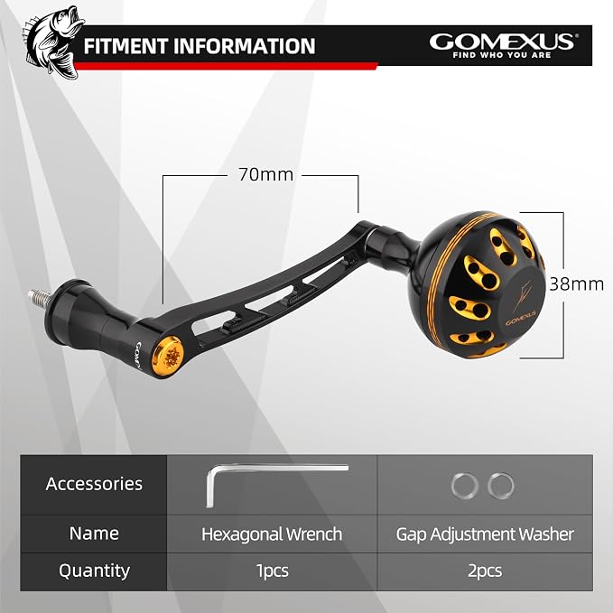 GOMEXUS Power Handle for Shimano Stradic FL FM Stella Vanford Vanquish Nasci Twinpower 1000-5000 Spinning Reel Replacement Crank
