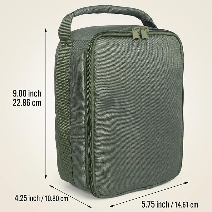 Fishing Tackle Bag Waterproof Fishing Bags Portable Fishing Reel & Gear Bag with 3 Adjustable Dividers for Spinning Baitcasting Fly Reels (Army Green)