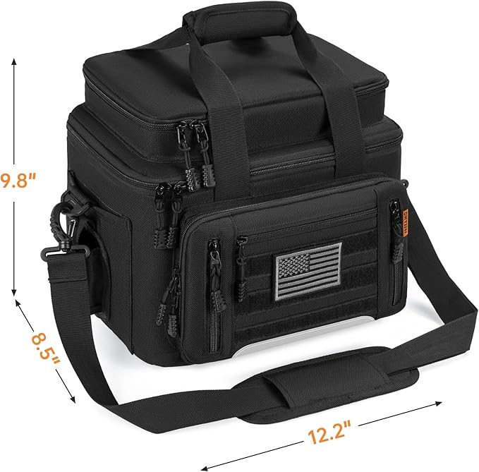 Fishing Tackle Bag - Holds 3400-3600 Size Tackle Boxes -Saltwater & Freshwater Fishing Bags - Padded Shoulder Strap Fishing Bags (Black) (Bag Only)