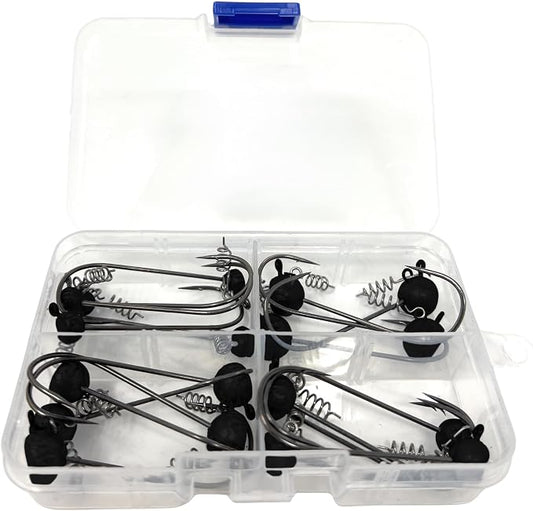 Reaction Tackle Stand-Up Shaky Head Jigs- for Bass Fishing with Size Stamped on Jig Heads (10-Pack)