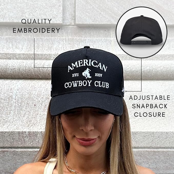 Vintage Western Trucker Hat | Men & Women | Country Cute Caps for Cowgirls Cowboys | Camo Denim Embroidered Cotton | Snapback