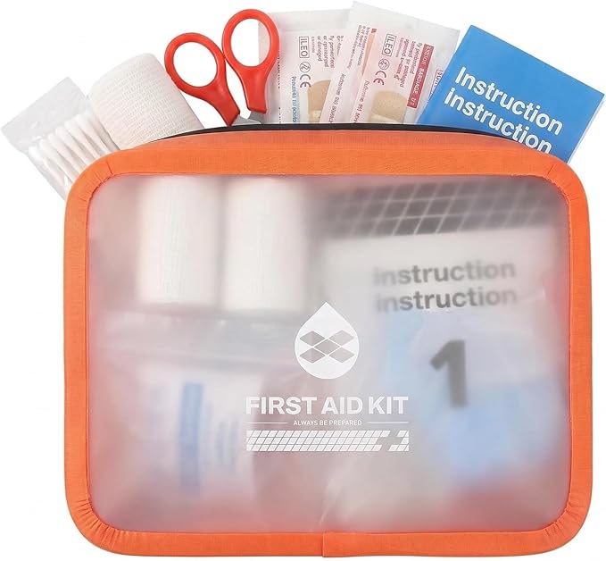 Mini First Aid Kit, 100 Pieces Small Waterproof Medical Bag - Waterproof Medical Kit for Travel, Home, Car, Camping, Hiking, Office, School, Emergency & Outdoor Survival