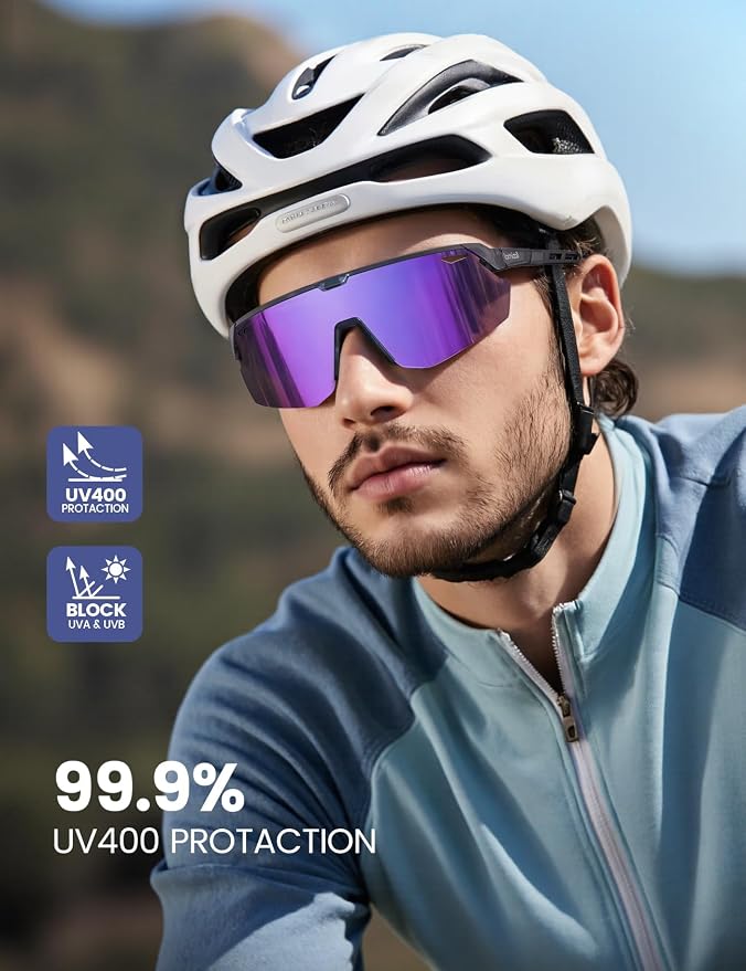 Lamicall 24g Polarized Sports Sunglasses for Men Women - UV400 Protection Sun Glasses for Baseball Running Cycling Fishing