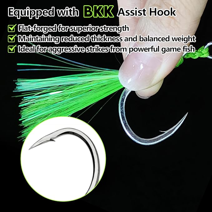Eupheng Fishing Assist Hooks for Topwater Lures, Dancing Stinger Jigging Hooks Replacement Fishing Hooks for Freshwater & Saltwater