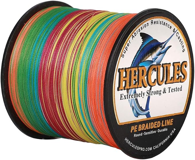 HERCULES Cost-Effective Super Strong 4 Strands Braided Fishing Line 6LB to 100LB Test for Salt-Water, 109/328 / 547/1094 Yards (100M / 300M / 500M / 1000M), Diam# 0.08MM - 0.55MM, Hi-Grade