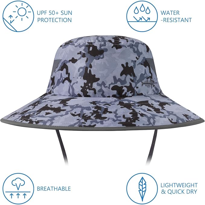 BASSDASH UPF 50+ Breathable Sun Hat with Removable Face Cover and Neck Flap Wide Brim Bucket Hat for Fishing Hiking Men Women