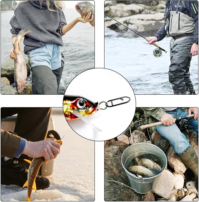 50 Pack Fishing Speed Clips, High Strength Stainless Steel Speed Clip, Fishing Stealth Power Speed Clips, Stainless Steel Quick Change Clip, Fishing Clips Quick Change