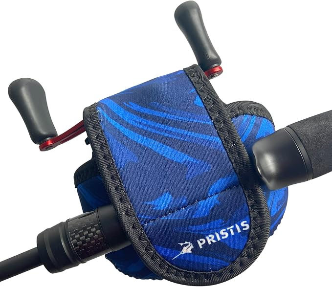 Pristis Baitcasting Reel Cover for Bass Fishing, Thick Neoprene Baitcaster Reel Protection Cover, Protective Casting Reel Sleeve, Durable Fish Spool Storage Wrap Case Gear, Fits Most Series