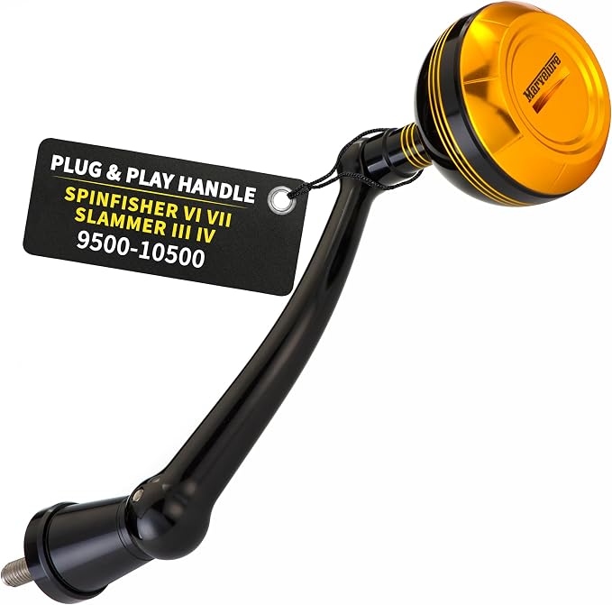 Foldable Power Handle for Penn Spinfisher VI VII Slammer III IV (Not for Spinfisher Long Cast/V/SS) (Black, Slammer/Spinfisher 9500-10500 Thread)