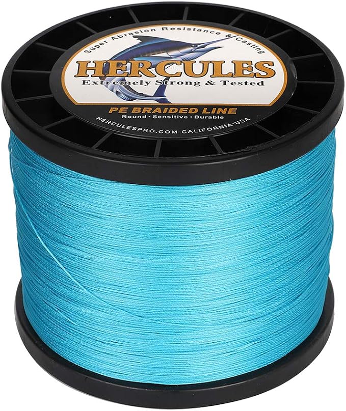 HERCULES Cost-Effective Super Cast 8 Strands Braided Fishing Line 10LB to 300LB Test for Salt-Water,109/328/547/1094 Yards(100M/300M/500M/1000M),Diam.#0.12MM-1.2MM,Hi-Grade Performance,Variety Colors