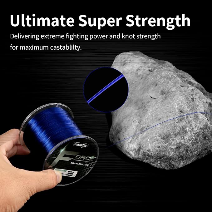 Force Monofilament Fishing Line, Heavy Duty Strong Mono Fishing Wire, Clear Nylon Leader Line