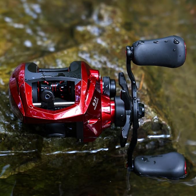 Sougayilang Baitcasting Fishing Reel, 8:1 High Speed Gear Ratio Super Smooth and Powerful Low Profile Baitcaster Reel with Maganic Brake System for Freshwater,Saltwater