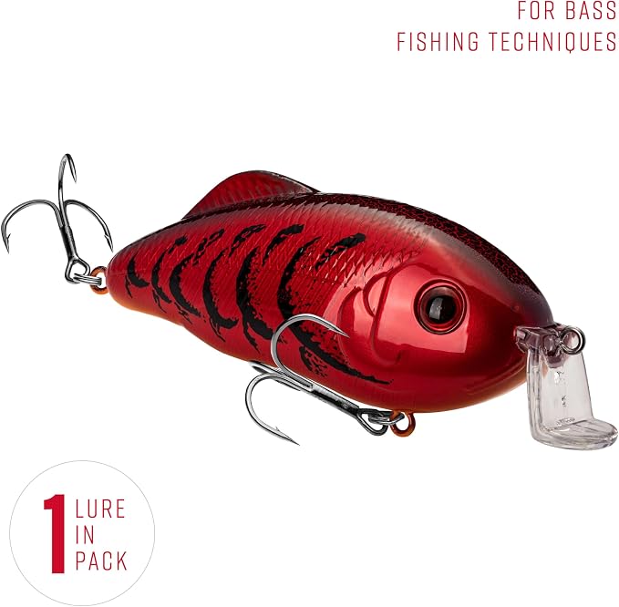 Strike King Hybrid Hunter Shallow Jr. Fishing Lure, Shallow Diving Crankbait, 90-Degree Bill, 3D Eyes, Loud Rattle, Dives 1 to 3-Feet,Size 4 & 6 Treble Hooks