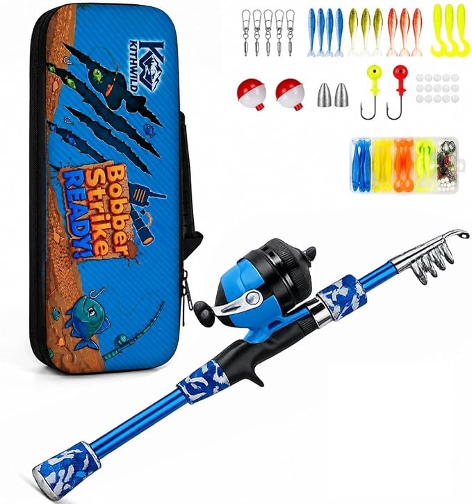Catapult Fishing Rod Combo with Spincast Reel & Complete Tackle Kit, Slingshot Casting System, 15-25M Distance for Beginners