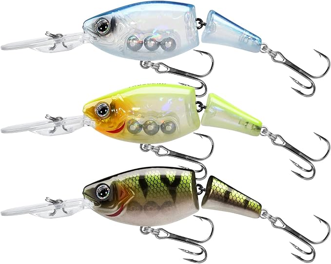 TRUSCEND Swimmax Easy Catch Fishing Lures with BKK Hooks, Wiggling, Vibrating, Rattling and Gurgling for More Bite, Heavy-Duty Dyneema Fiber Jointed Swimbaits for Bass, Trout, Walleye, Crappie, Pike