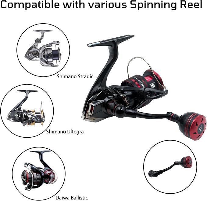 63mm (2.48 Inch) Replacement Fishing Reel Handle - Compatible with Shimano FL/FM Stella Vanford Vanquish Nasci