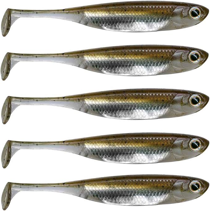 QualyQualy Soft Plastic Swimbait Paddle Tail Shad Lure Soft Bass Shad Bait Minnow Paddle Tail Swim Bait for Bass Trout Walleye Crappie - 2.75in, 3.14in, 3.94in, 5in