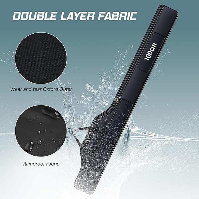 Fishing Rod Case with Fishing Tackle Box Portable Folding Rod Case Pole Reel Storage Bag Gears Organizer (100CM)