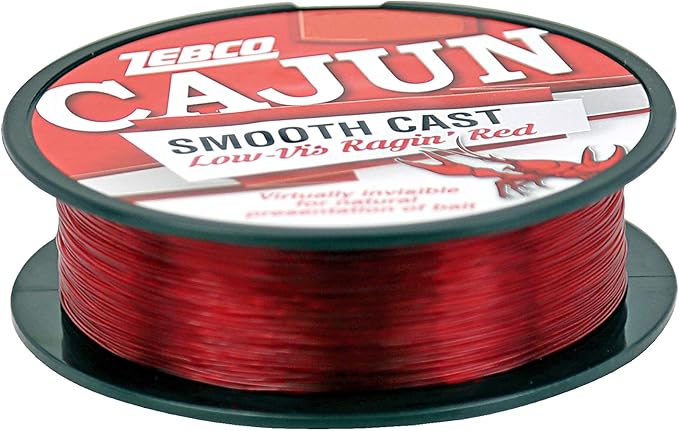 Zebco Cajun Line Smooth Cast Fishing Line, Low Vis Ragin' Red