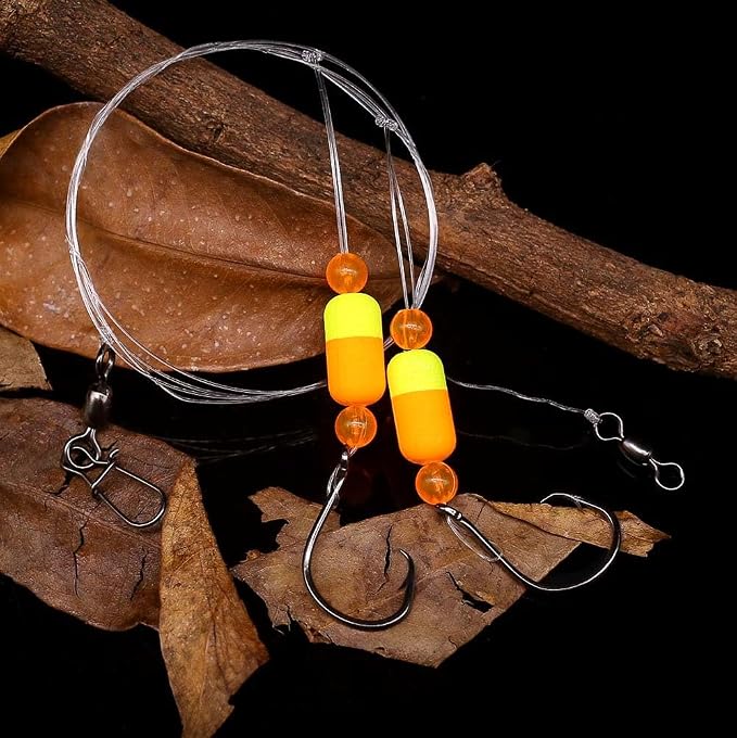 Pompano-Rigs-for-Surf-Fishing-Saltwater-Gear with Double Circle & Wide Gap Hook-6-Pack Surf Fishing Tackle