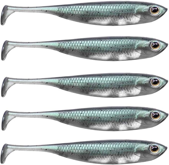 QualyQualy Soft Plastic Swimbait Paddle Tail Shad Lure Soft Bass Shad Bait Minnow Paddle Tail Swim Bait for Bass Trout Walleye Crappie - 2.75in, 3.14in, 3.94in, 5in
