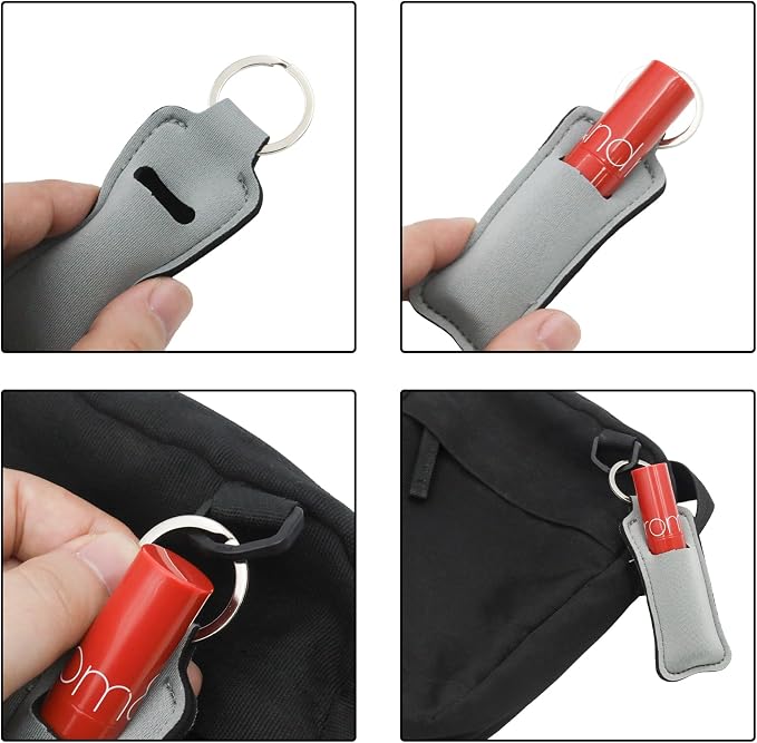 Lipstick Holder Keychain Bulk, Cute Pocket Lip Balm Holder, Chapstick Key Chain Sleeve
